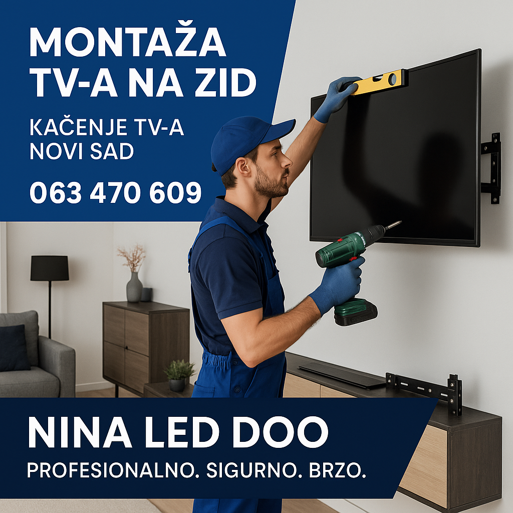 Montaža TV-a na zid Novi Sad – brzo, sigurno i profesionalno